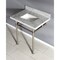 Kingston Brass 30X22 Marble Vanity Top W/ Brass Feet Combo, Marble/ Nickel KVPB30MBSQ8 - alternate 4